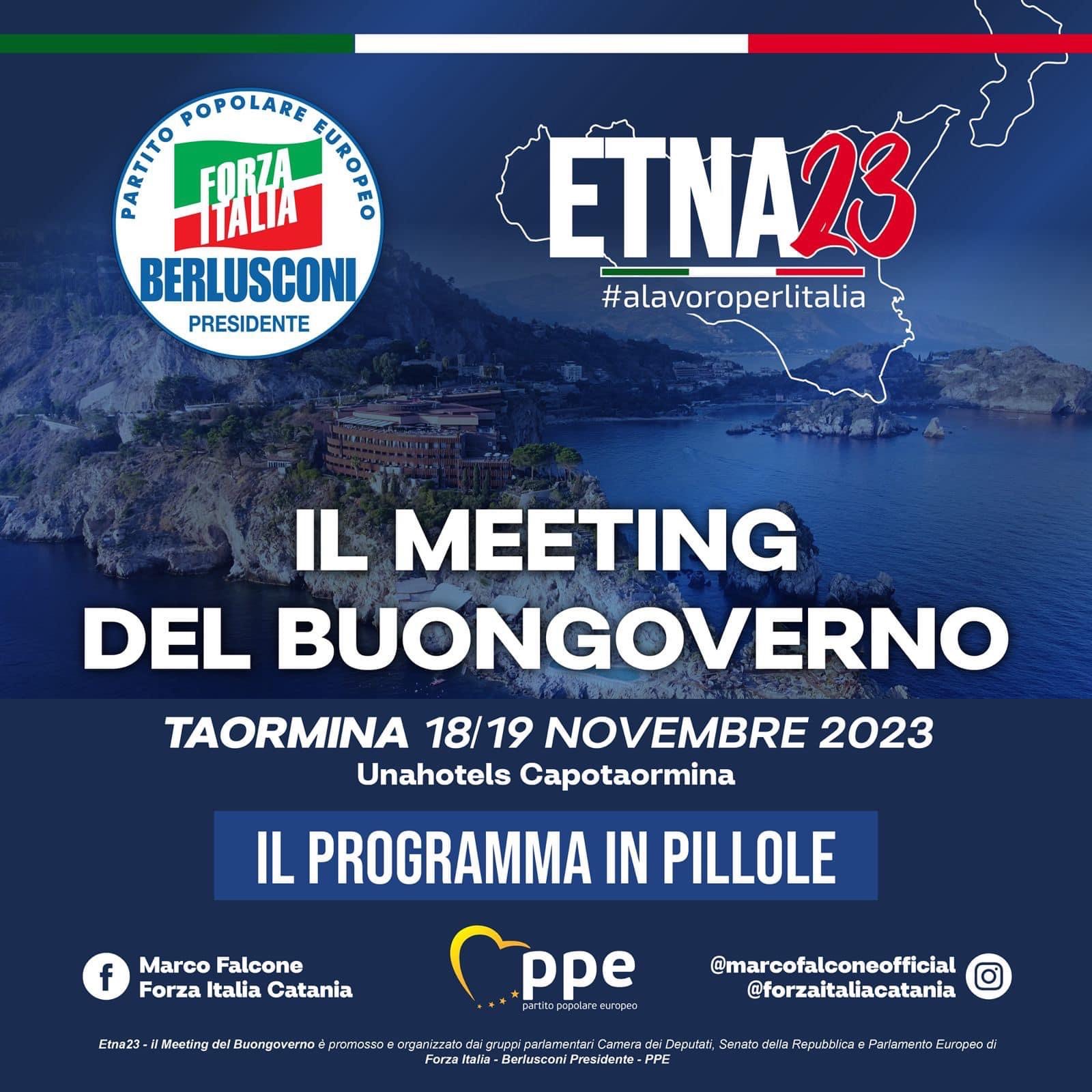 Forza Italia: a Taormina “Etna23, la riunione del governo”